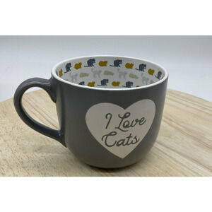 Market Finds I Love Cats Mug Ceramic Gray Heart Microwave Dishwasher Safe Cup
